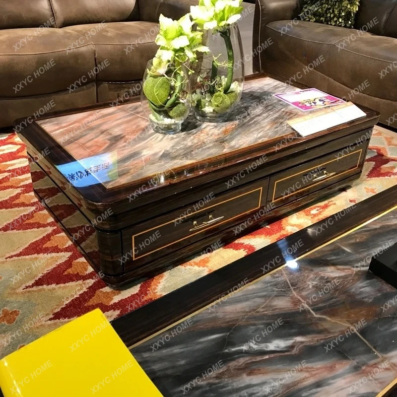 New natural travertine coffee table marble TV cabinet combination black sandalwood simple modern villa furniture
New natural travertine coffee table marble TV cabinet combination black sandalwood simple modern villa furniture