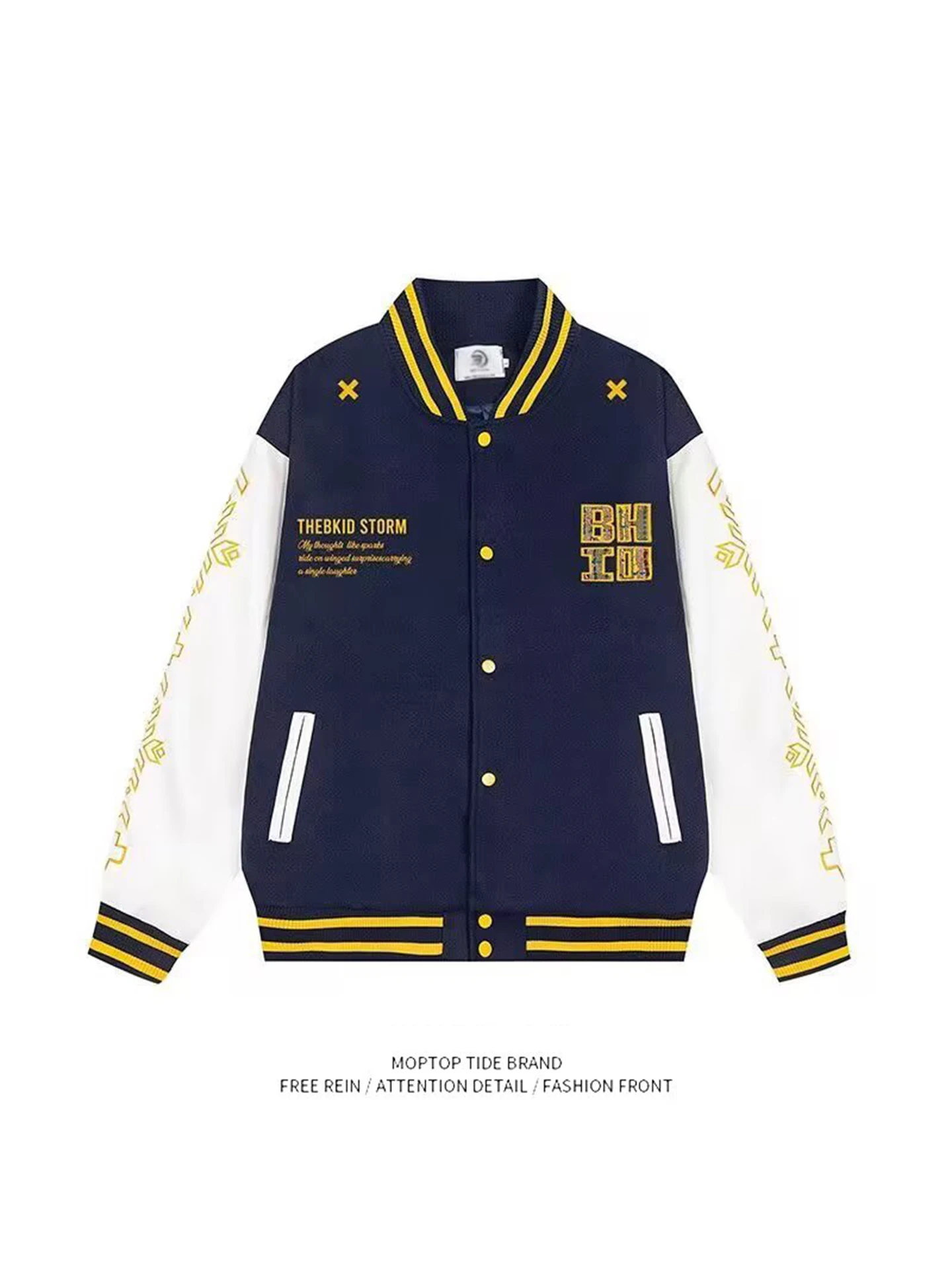 Mr. WH American Retro Stitched Baseball Jaet Loose Fit Spring Autumn New Sle Trendy Brand Color Blo Polyester Jaet
Mr. WH American Retro Stitched Baseball Jaet Loose Fit Spring Autumn New Sle Trendy Brand Color Blo Polyester Jaet