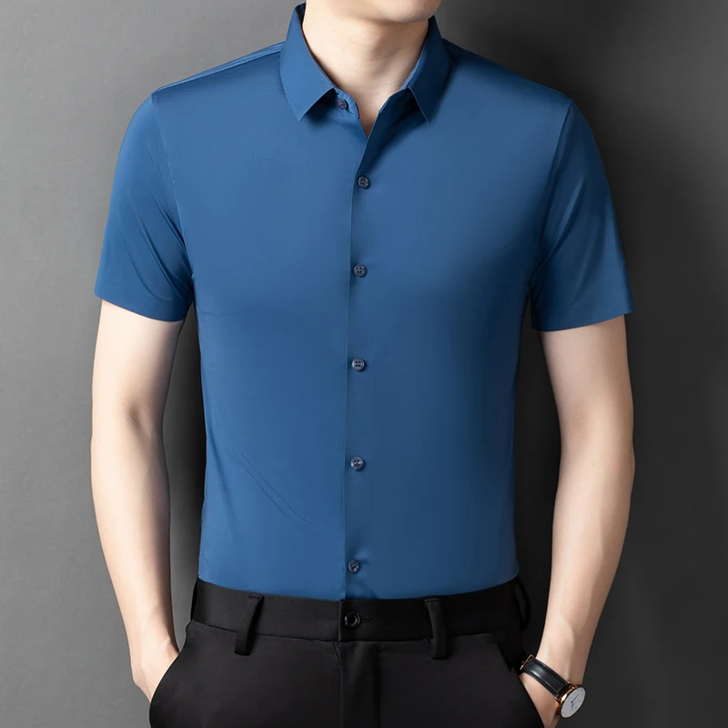 Office Solid Color Shirts For Men Smart Casual Short Sleeve Cool Summer New Fashion Soft Comfortable Easy Care Camisas De Hombre
Office Solid Color Shirts For Men Smart Casual Short Sleeve Cool Summer New Fashion Soft Comfortable Easy Care Camisas De Hombre