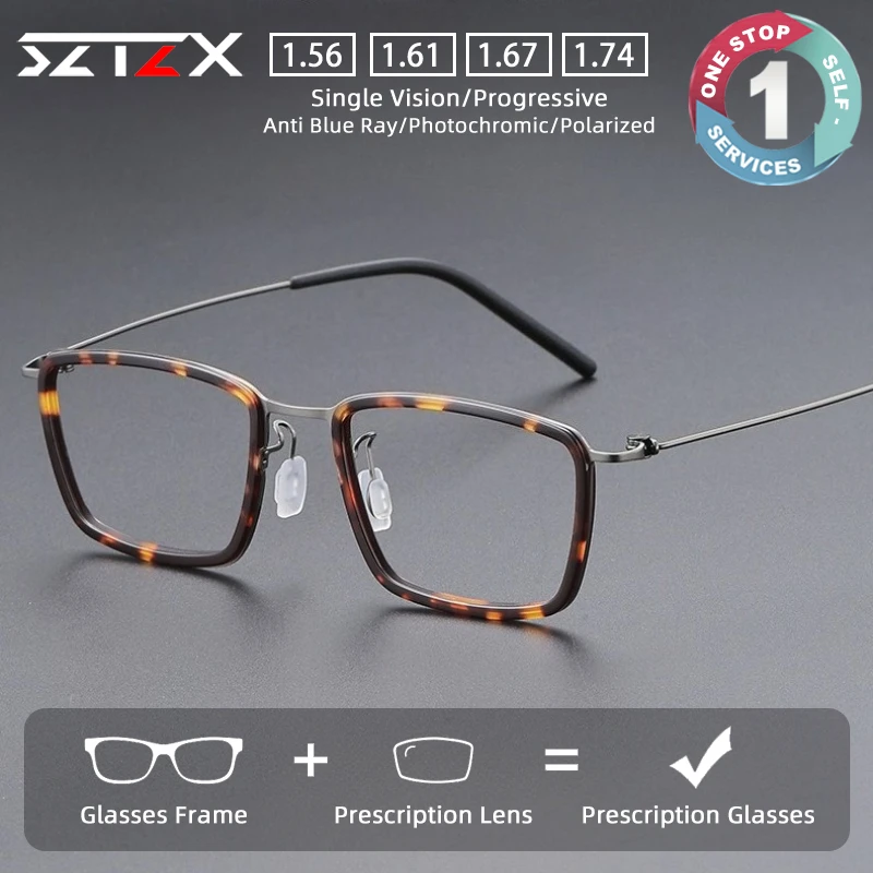 SZTZX Ultralight Screwless Pure Titanium Prescription Glasses Blue Light Blocking Myopia Glasses Progressive Reading Eyewear
SZTZX Ultralight Screwless Pure Titanium Prescription Glasses Blue Light Blocking Myopia Glasses Progressive Reading Eyewear