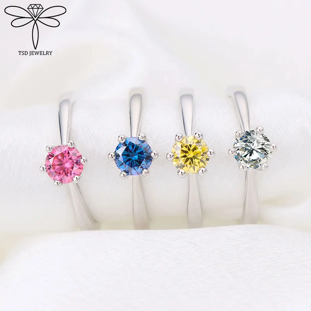 100% стерлингового серебра 925 пробы, обручальные кольца с муассанитом, пасьянс 0,5 карата, сверкающее бриллиантовое обручальное кольцо, женские ювелирные изделия 
100% стерлингового серебра 925 пробы, обручальные кольца с муассанитом, пасьянс 0,5 карата, сверкающее бриллиантовое обручальное кольцо, женские ювелирные изделия