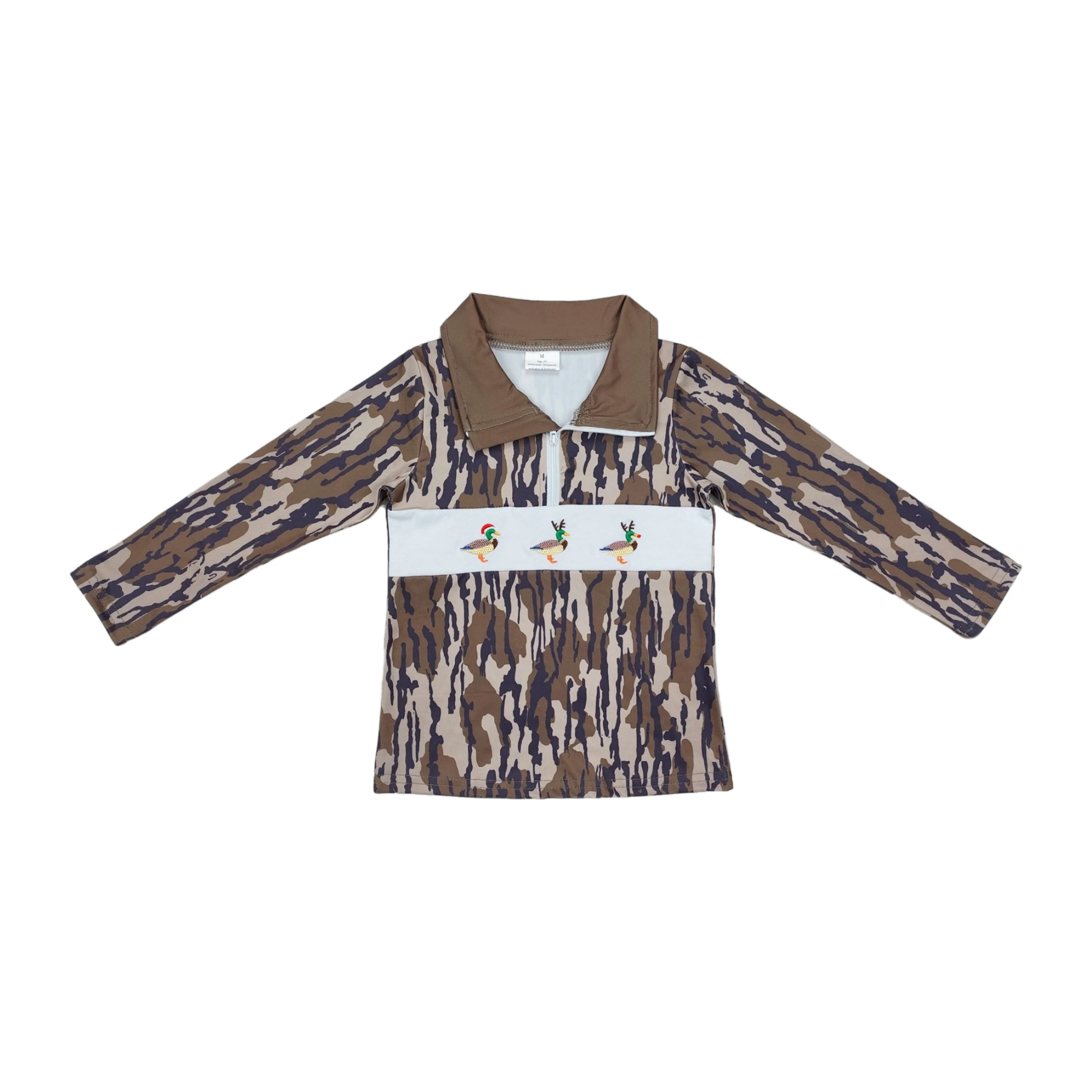 Baby Boy Camo Lapel Children Embroidery Duck Deer Clothes Toddler Christmas Long Sleeves Cotton Zipper Pullover Shirt Wholesale
Baby Boy Camo Lapel Children Embroidery Duck Deer Clothes Toddler Christmas Long Sleeves Cotton Zipper Pullover Shirt Wholesale
