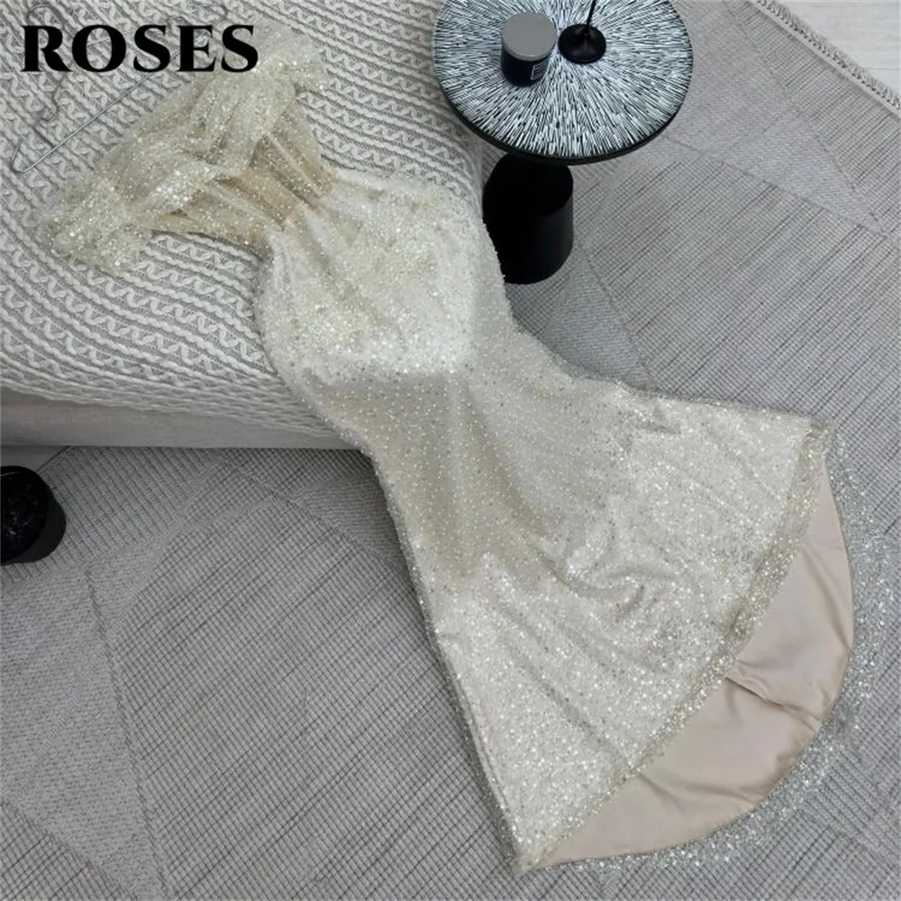 ROSES Shiny Silver Evening Gown Off the Shoulder Evening Dress with Sequined Finish Mermaid Cut Prom Gown for Woman Customized
ROSES Shiny Silver Evening Gown Off the Shoulder Evening Dress with Sequined Finish Mermaid Cut Prom Gown for Woman Customized