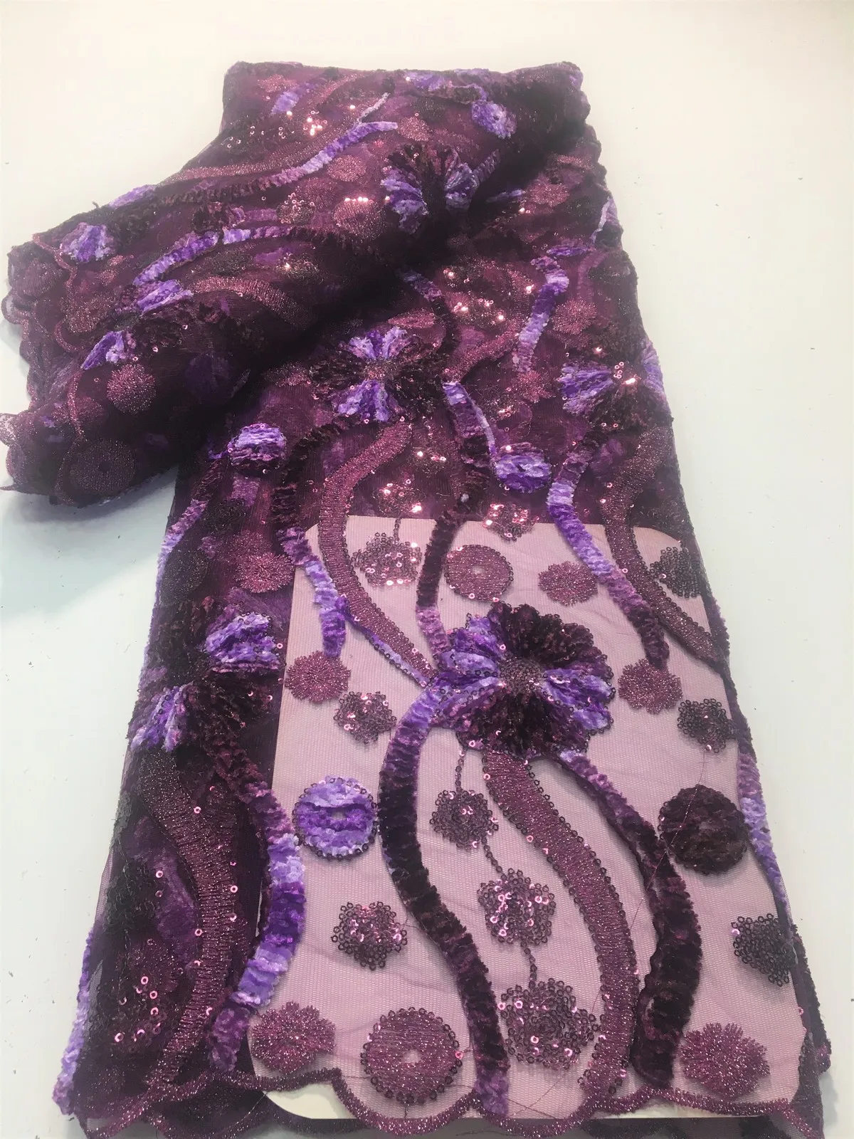 Purple African Lace Fabric 2022 High Quality Nigerian Sequins Net Embroidered French Tulle Lace Fabric For Sew Clothes PYX2209
Purple African Lace Fabric 2022 High Quality Nigerian Sequins Net Embroidered French Tulle Lace Fabric For Sew Clothes PYX2209