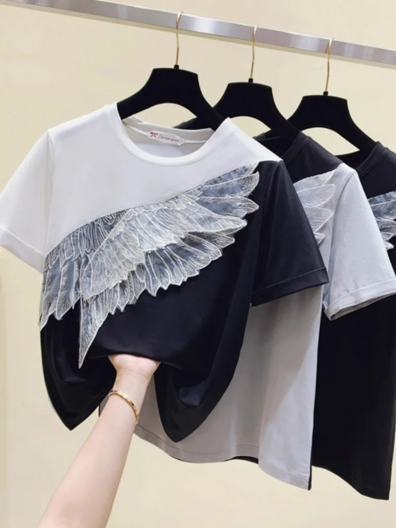 Y2k Clothes Summer Design Sense Tops O Neck Contrast Color Patchwork Mesh Tees Chic Embroidery Unique Streetwear Women T-shirts
Y2k Clothes Summer Design Sense Tops O Neck Contrast Color Patchwork Mesh Tees Chic Embroidery Unique Streetwear Women T-shirts
