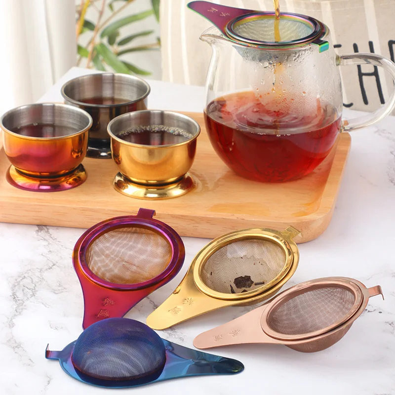 Creative Color Stainless Steel Tea Strainer Tea Ceremony Tool Tea Cup Leaf Residue Filter Leaking Household Tea Set Accessories
Creative Color Stainless Steel Tea Strainer Tea Ceremony Tool Tea Cup Leaf Residue Filter Leaking Household Tea Set Accessories