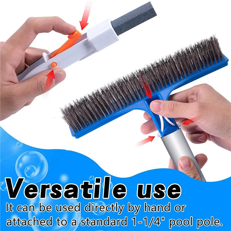 ABUI-4 Pcs Pool Pumice Stone With Handle And 10Inch Stainless Steel Pool Brush For Inground/Above Ground Pool Cleaning
ABUI-4 Pcs Pool Pumice Stone With Handle And 10Inch Stainless Steel Pool Brush For Inground/Above Ground Pool Cleaning