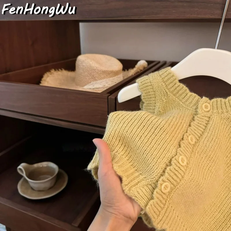 A Touch of Yellow Korean Style Cute Baby Girl Brightening Yellow Knitted Vest with LaceTTrendy Shirt Set
A Touch of Yellow Korean Style Cute Baby Girl Brightening Yellow Knitted Vest with LaceTTrendy Shirt Set