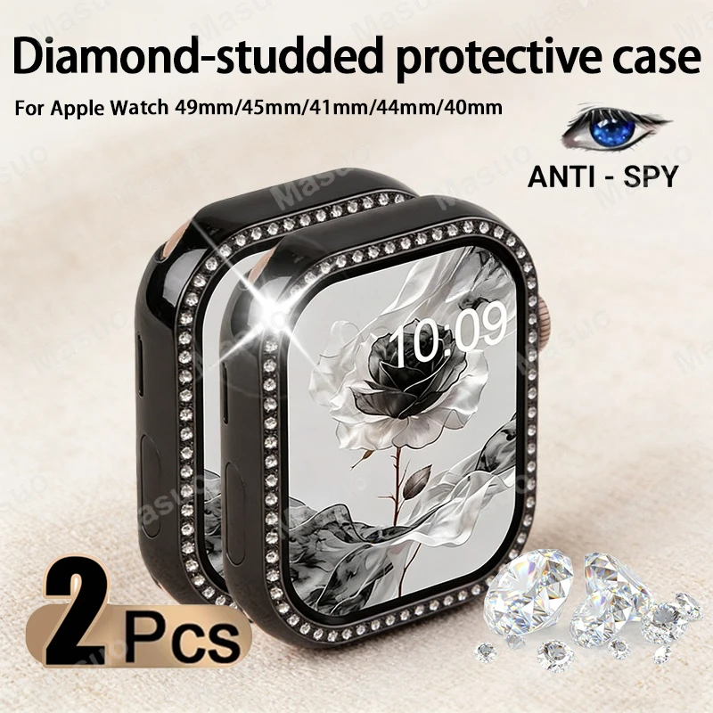 "2 Pcs Black Rose Diamond-Studded Case for Apple Watch (49/45/41/44/40mm) - Stylish Bling Cover, Romantic Gift for Girlfriend"
"2 Pcs Black Rose Diamond-Studded Case for Apple Watch (49/45/41/44/40mm) - Stylish Bling Cover, Romantic Gift for Girlfriend"