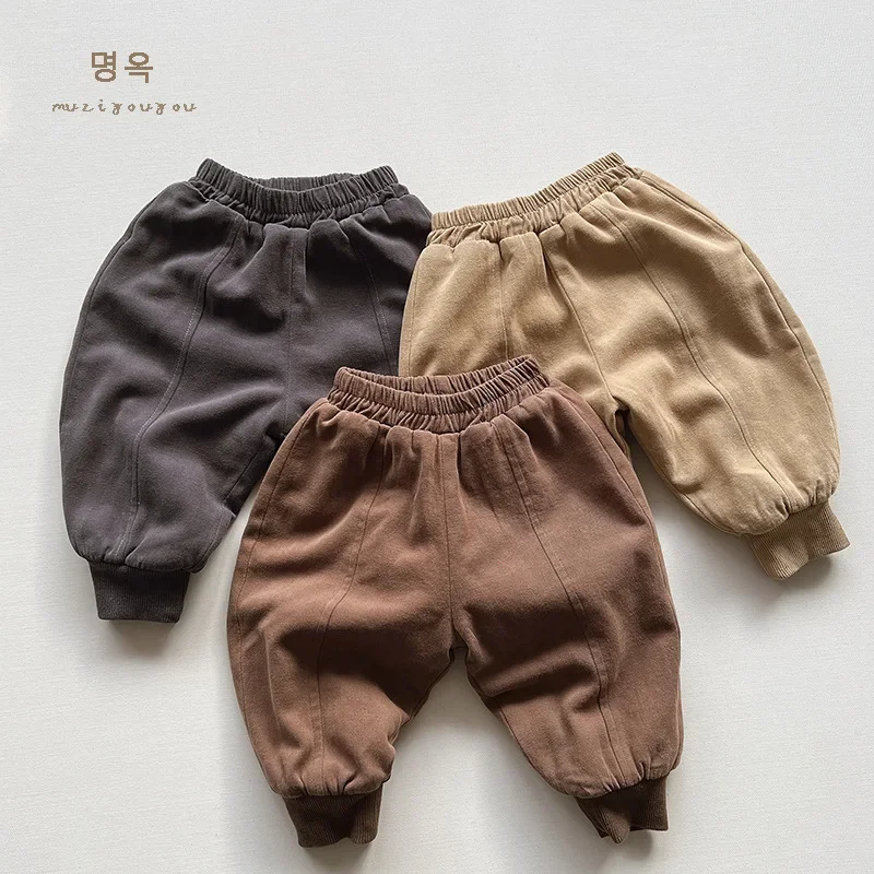 Korean Style Autumn Winter Baby Boys Girls Pants Grey Khaki Brown Mid Waist Loose Sweatpants Trousers Leggings Warm Kids Outwear
Korean Style Autumn Winter Baby Boys Girls Pants Grey Khaki Brown Mid Waist Loose Sweatpants Trousers Leggings Warm Kids Outwear