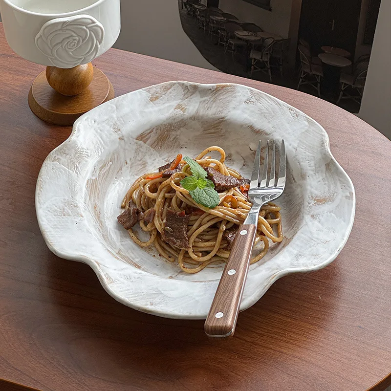 Retro coarse pottery pasta steak plate high value fruit dessert breakfast plate
Retro coarse pottery pasta steak plate high value fruit dessert breakfast plate