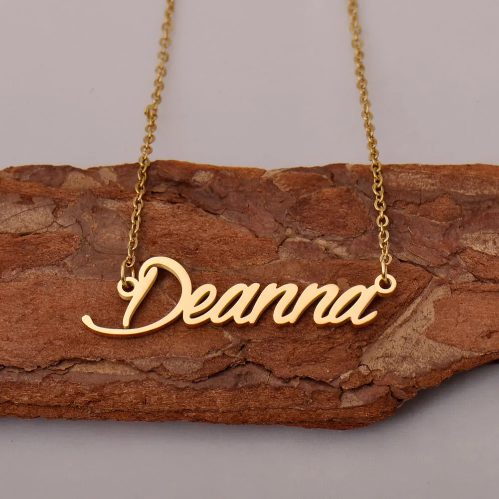 AOLOSHOW Deanna Gold Plated Stainless Steel Name Necklace Personalized Letters Pendant Choker for Women Birthday Gift
AOLOSHOW Deanna Gold Plated Stainless Steel Name Necklace Personalized Letters Pendant Choker for Women Birthday Gift