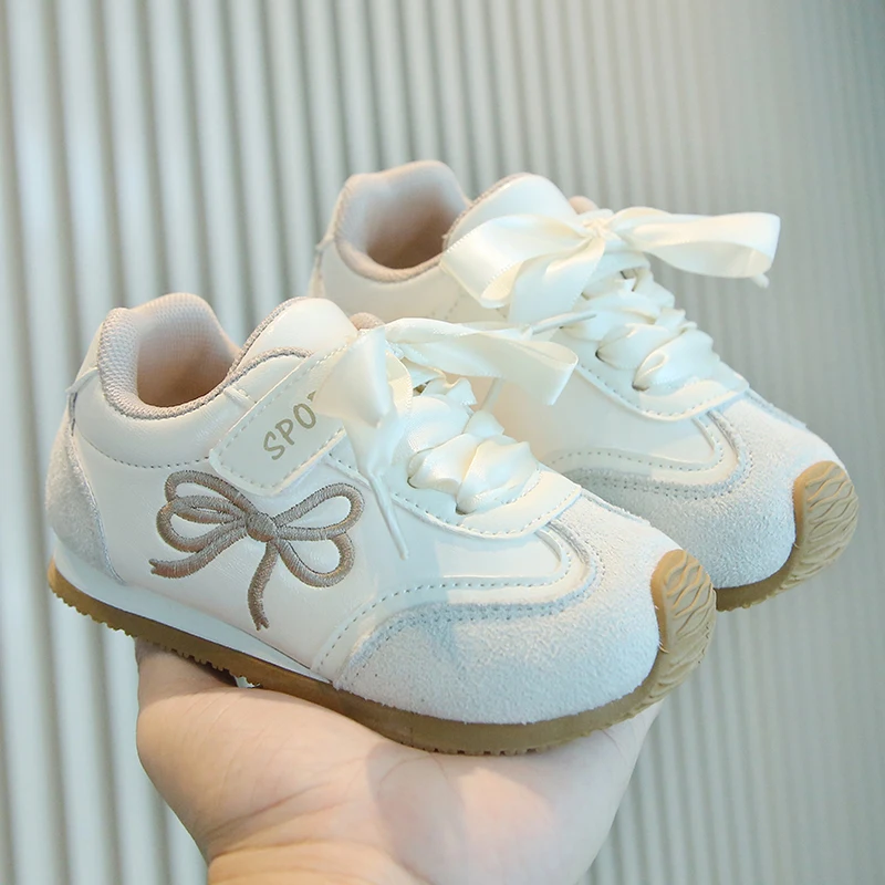 Toddler Retro Soft Sole Sneakers, Embroidery Bow Satin Ribbon Laces Velcro Strap Anti-collision Toe Walking Trainers
Toddler Retro Soft Sole Sneakers, Embroidery Bow Satin Ribbon Laces Velcro Strap Anti-collision Toe Walking Trainers