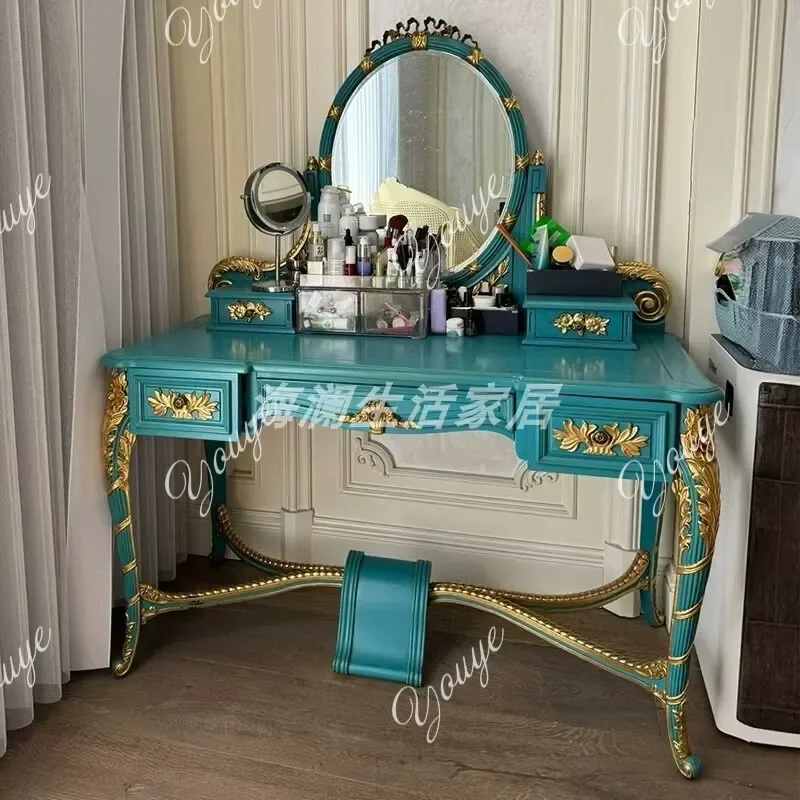 I French Solid Wood Bionic Engraving New Chinese Dresser Imported Beech High-end Painted Retro Makeup Table
I French Solid Wood Bionic Engraving New Chinese Dresser Imported Beech High-end Painted Retro Makeup Table
