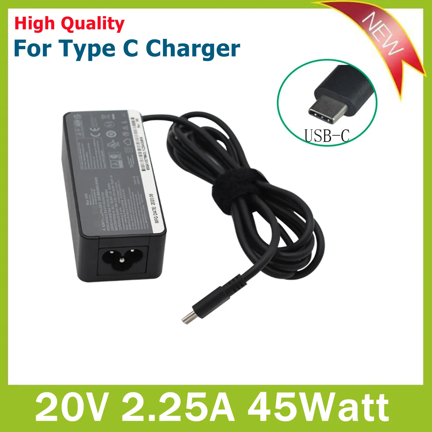 45W 20V 2.25A Type C Laptop Charger Power Adapter For Lenovo Thinkpad X1 X270 X390 E480 E490 L390 R480 T480S Yoga6 ADLX45YCC3A
45W 20V 2.25A Type C Laptop Charger Power Adapter For Lenovo Thinkpad X1 X270 X390 E480 E490 L390 R480 T480S Yoga6 ADLX45YCC3A
