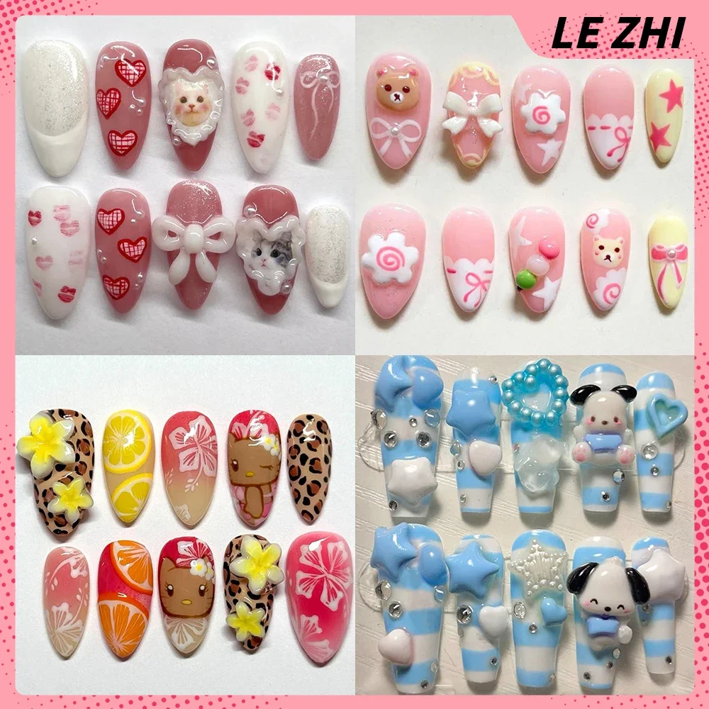 Sweet Lovely 3D Anime Rilakkuma My Melody Hello Kitty Handmade Fake Nail Bowknot Dessert Chocolate Cake Pearl Nail Party Sticker
Sweet Lovely 3D Anime Rilakkuma My Melody Hello Kitty Handmade Fake Nail Bowknot Dessert Chocolate Cake Pearl Nail Party Sticker