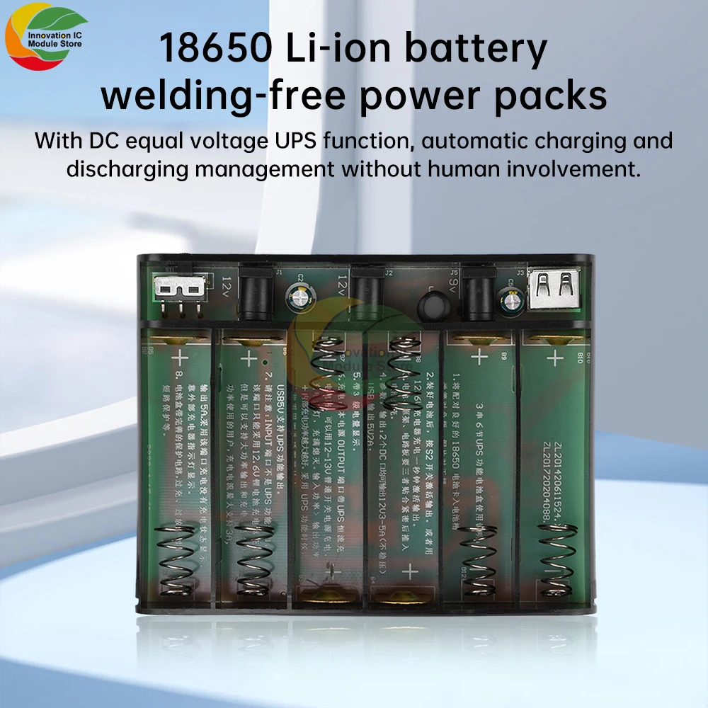 5V 9V 12V Output Power Bank Box for Cellphone Power Storage Case Tablet Modem 6x 18650 Battery UPS Uninterrupted Power Supply
5V 9V 12V Output Power Bank Box for Cellphone Power Storage Case Tablet Modem 6x 18650 Battery UPS Uninterrupted Power Supply