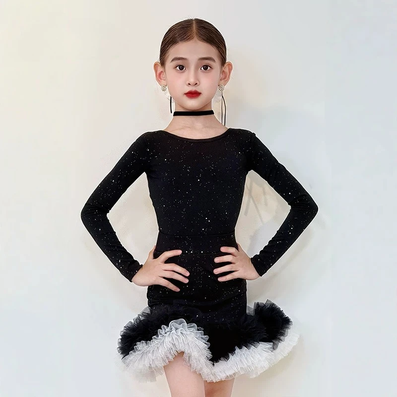 Kids Girls Latin Dance Uniform Long Sleeve Black Dance Competition Dress Grading Split Suit Women Ballroom Dancewear Costumes
Kids Girls Latin Dance Uniform Long Sleeve Black Dance Competition Dress Grading Split Suit Women Ballroom Dancewear Costumes