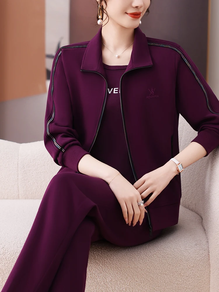 Спортивный костюм-тройка для активных женщин: повседневные свободные брюки на молнии, весенняя мода для женщин среднего и старшего возраста
Спортивный костюм-тройка для активных женщин: повседневные свободные брюки на молнии, весенняя мода для женщин среднего и старшего возраста