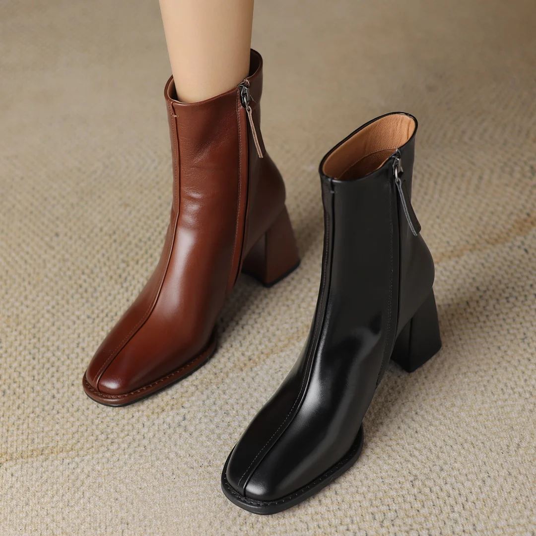Plus size 34-42 women's cow leather side zip autumn ankle boots elegant ladies 7cm thick high heel daily slim dress short boots
Plus size 34-42 women's cow leather side zip autumn ankle boots elegant ladies 7cm thick high heel daily slim dress short boots