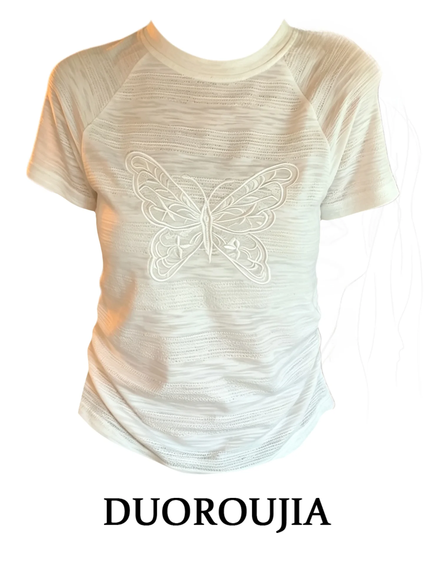 Chic Korean Style Embroidery Short Sleeve T-Shirt Women's Summer plus Size Casual Slimming Top Shoulder Width Design
Chic Korean Style Embroidery Short Sleeve T-Shirt Women's Summer plus Size Casual Slimming Top Shoulder Width Design