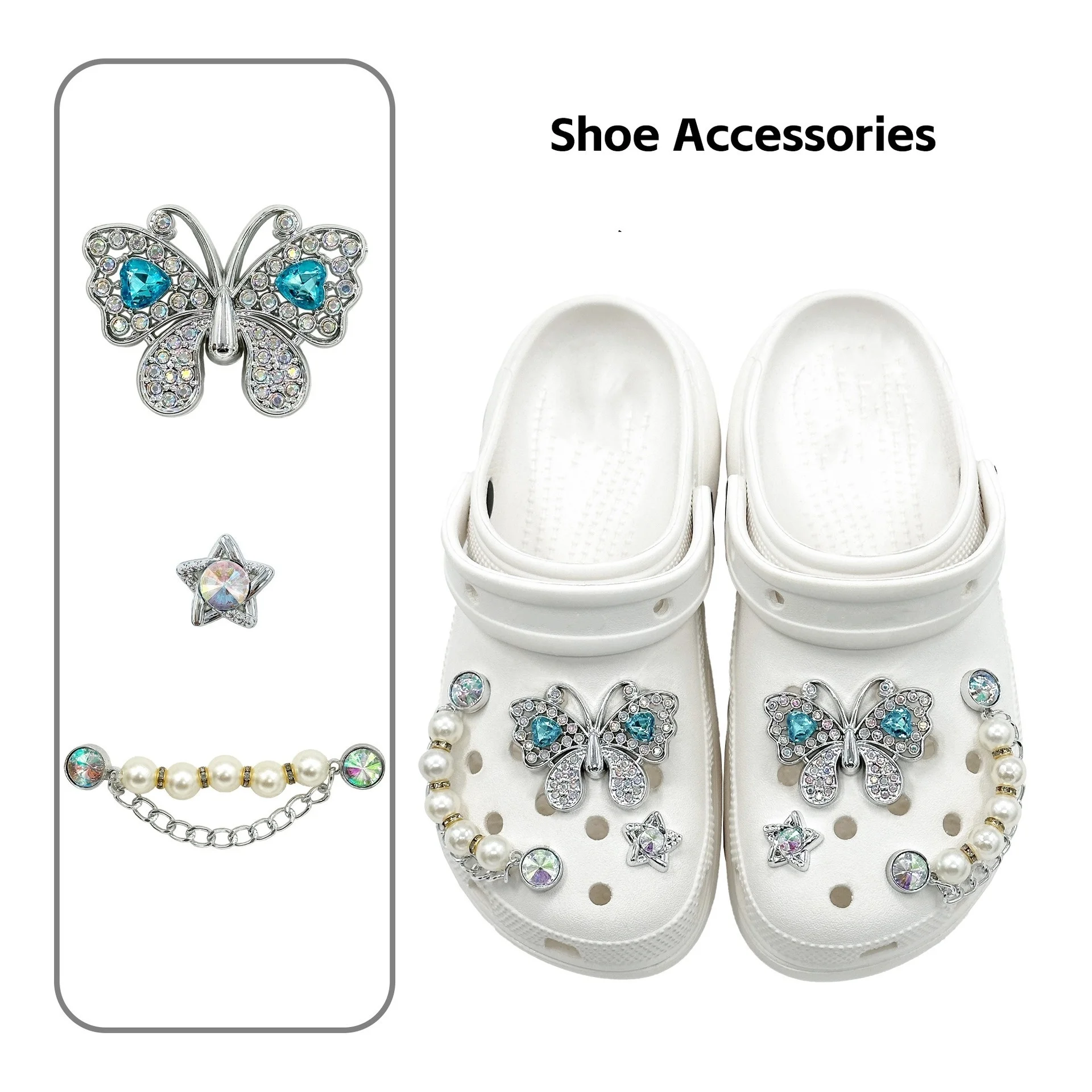3D Diamond Butterfly Chain Flower Shoe Charms Buckle Set Shoe Accessories for Women Elegant Glittering Footwear Decorations
3D Diamond Butterfly Chain Flower Shoe Charms Buckle Set Shoe Accessories for Women Elegant Glittering Footwear Decorations