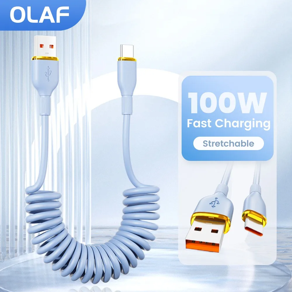 100W Car Spring Data Cable Retractable USB C To Type C Fast Charging Cable for Xiaomi Huawei Quick Charge Transfer Cable
100W Car Spring Data Cable Retractable USB C To Type C Fast Charging Cable for Xiaomi Huawei Quick Charge Transfer Cable