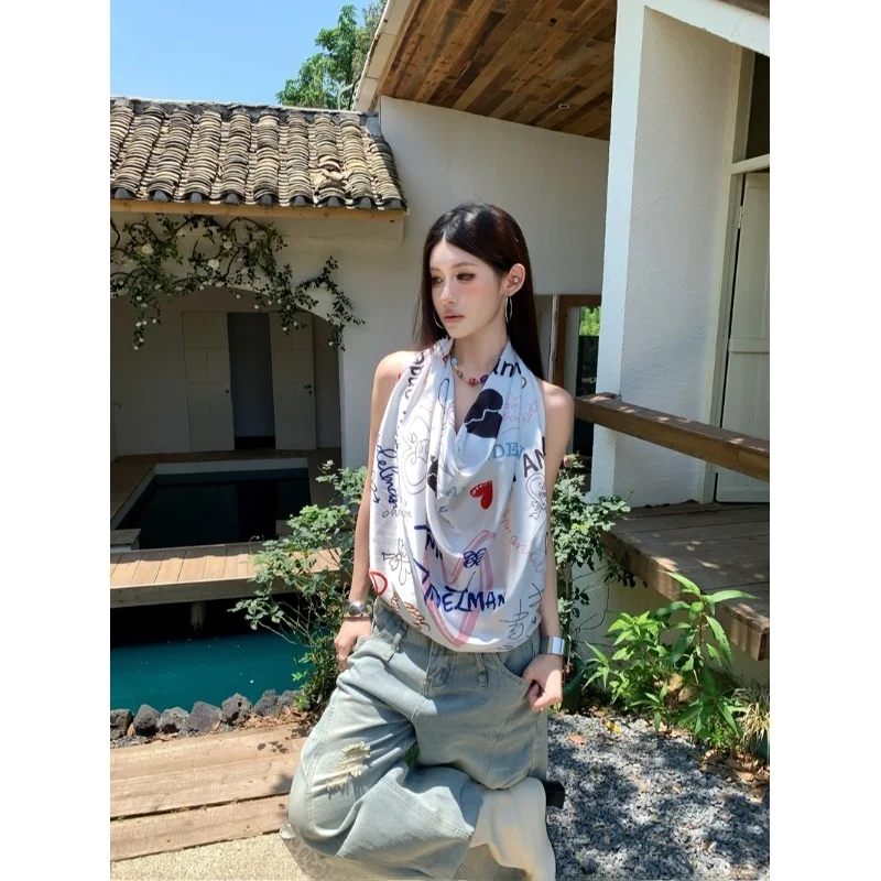 Summer 2026 Slimming Trendy Girl Graffiti Letter Print Scarf Tube Top Backless Multi-Wear Square Scarf Lightweight Polyester
Summer 2026 Slimming Trendy Girl Graffiti Letter Print Scarf Tube Top Backless Multi-Wear Square Scarf Lightweight Polyester