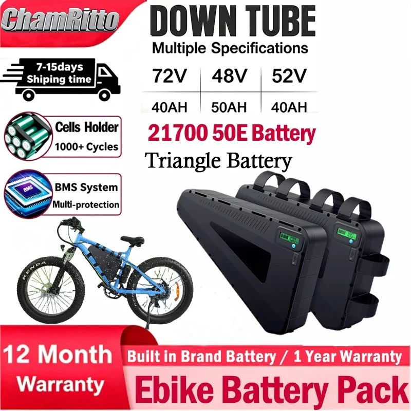 36v 48v 52v 60v 72v High Capacity Electric Bicycle cham-rider Triangle battery 30 40 60ah ebike 50Ah 3000w 21700 lithium battery
36v 48v 52v 60v 72v High Capacity Electric Bicycle cham-rider Triangle battery 30 40 60ah ebike 50Ah 3000w 21700 lithium battery