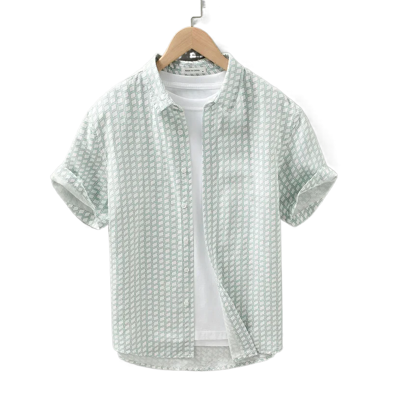 Small clear plaid cotton linen short sleeved shirt for men's summer thin breathable linen Japanese vintage trend casual shirt
Small clear plaid cotton linen short sleeved shirt for men's summer thin breathable linen Japanese vintage trend casual shirt