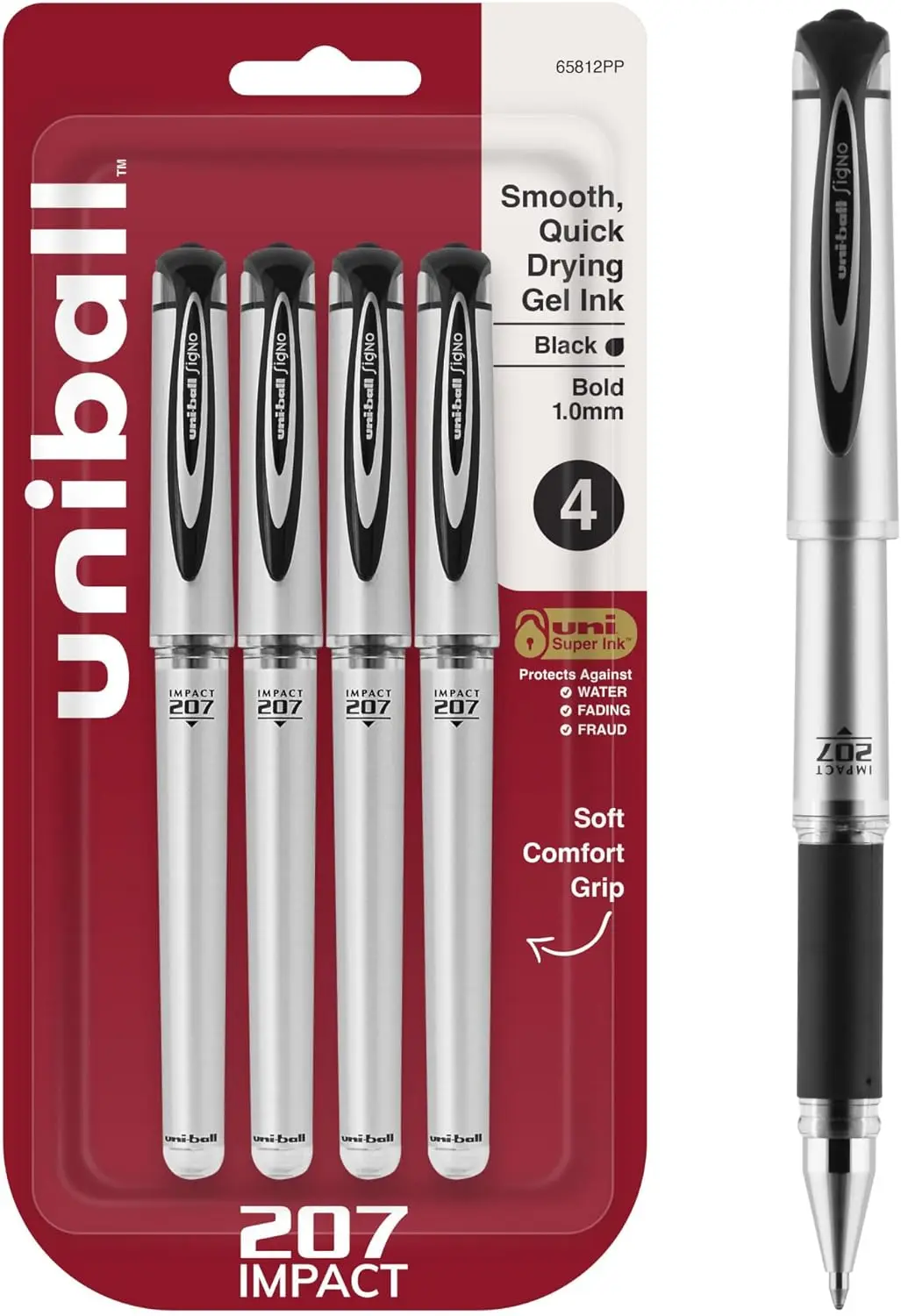 Bold 1.0mm Gel Pens, 4 Black, Smooth Writing, Archival Quality, Acid-Free, Comfort Grip
Bold 1.0mm Gel Pens, 4 Black, Smooth Writing, Archival Quality, Acid-Free, Comfort Grip