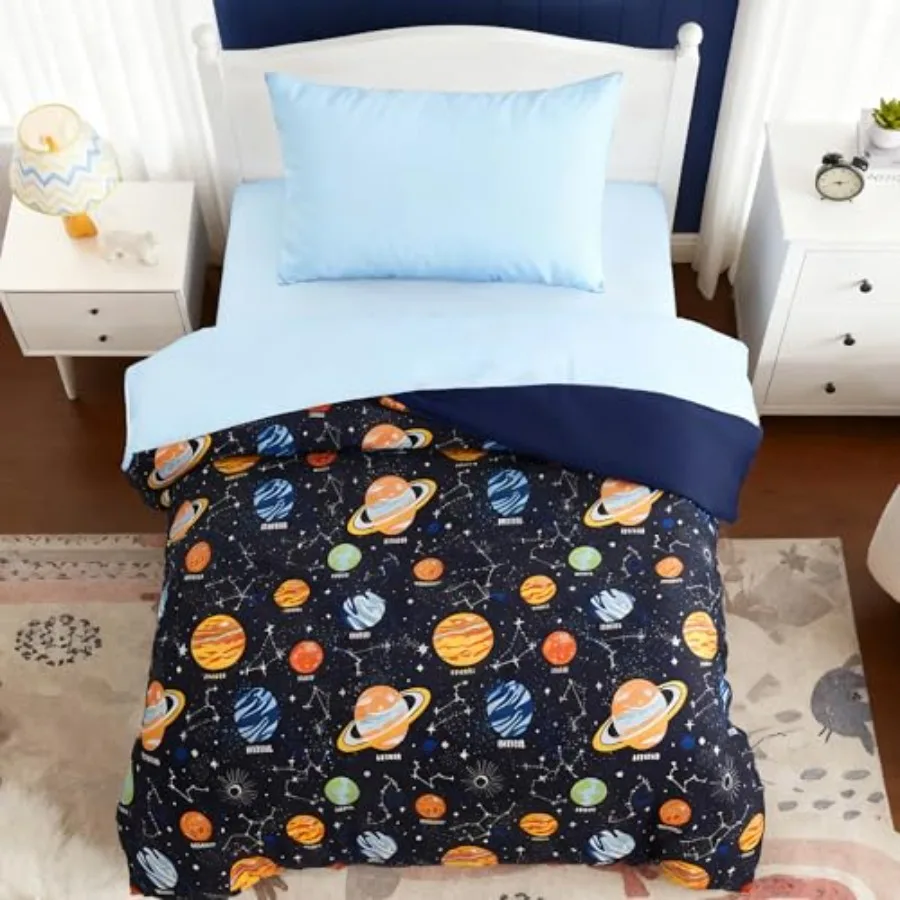 Bedding Set - 4 Pieces Comforter Set for Boys, Glow in The Dark Space Bed in A Bag with Sheets
Bedding Set - 4 Pieces Comforter Set for Boys, Glow in The Dark Space Bed in A Bag with Sheets