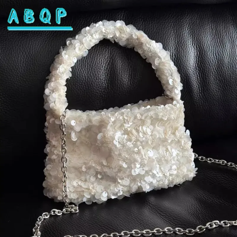 Женская модная сумка через плечо, сумка с бусинами, высококачественные сумки для ужина с блестками, универсальная сумка-мессенджер с цепочкой, однотонная 
Женская модная сумка через плечо, сумка с бусинами, высококачественные сумки для ужина с блестками, универсальная сумка-мессенджер с цепочкой, однотонная