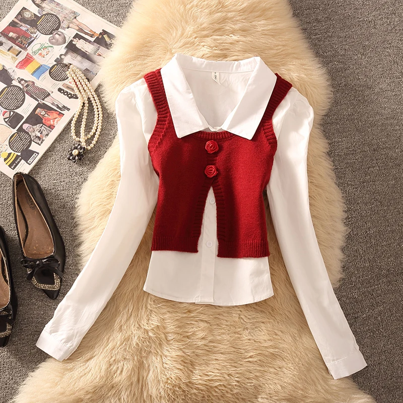 plus Size Women's Fashion Neck Long Sleeve Knitted Shirt Floral Two-Piece Set Autumn Collection Simple Style Chinese Brand
plus Size Women's Fashion Neck Long Sleeve Knitted Shirt Floral Two-Piece Set Autumn Collection Simple Style Chinese Brand
