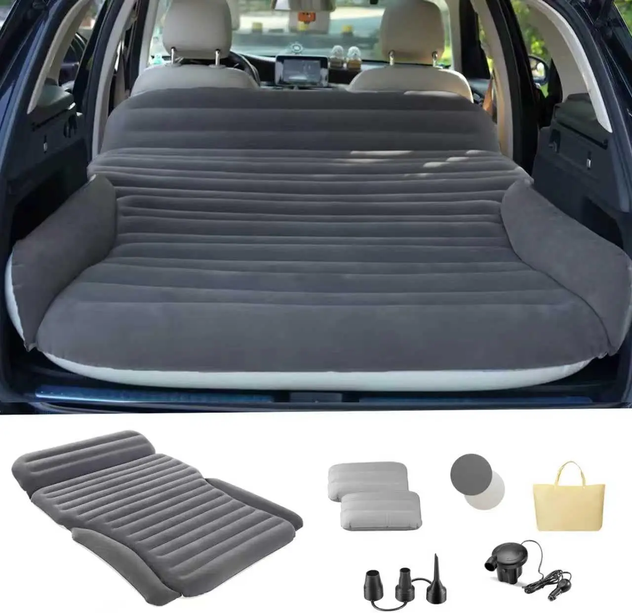 Inflatable SUV Air Mattress for Car, Truck & Camping - Portable Thickened Bed with Pillows and Pump
Inflatable SUV Air Mattress for Car, Truck & Camping - Portable Thickened Bed with Pillows and Pump