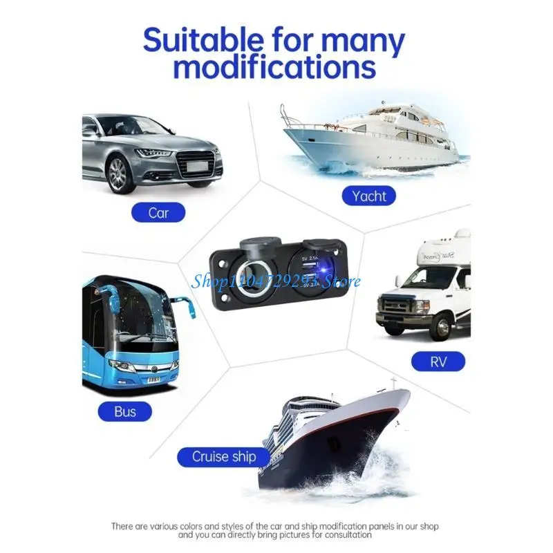 Y2GD 12V Power Adapter Outlet Double USB for Car Boats Marine Motorcycle Scooter 
Y2GD 12V Power Adapter Outlet Double USB for Car Boats Marine Motorcycle Scooter
