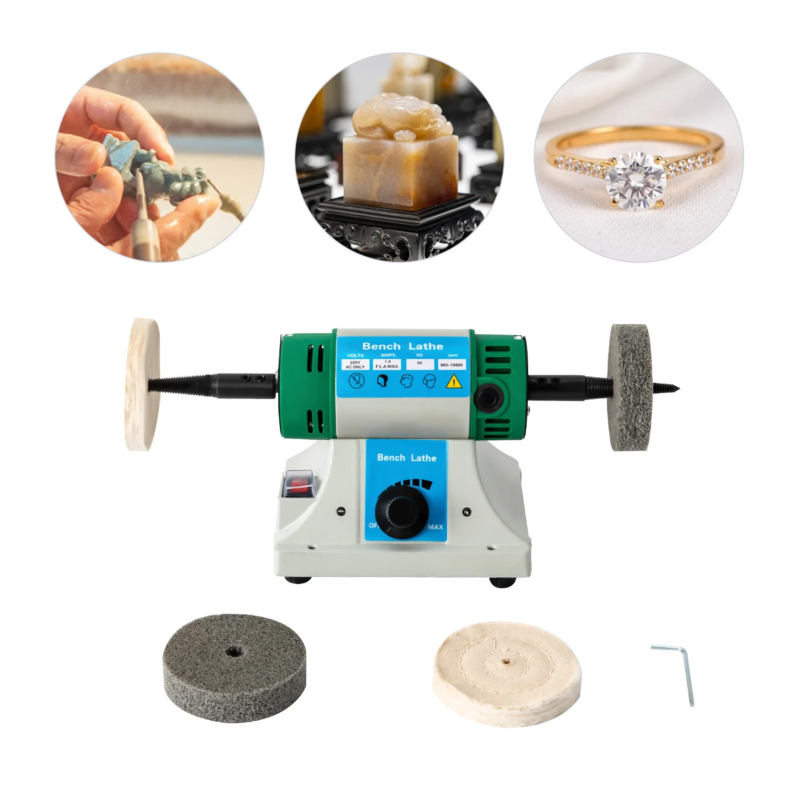 Jewelry Polisher, 320W Variable Speed Bench Buffer Polisher Jewelry Grinder Bench Lathe for Jewelry, Wood, Silver, Amber
Jewelry Polisher, 320W Variable Speed Bench Buffer Polisher Jewelry Grinder Bench Lathe for Jewelry, Wood, Silver, Amber