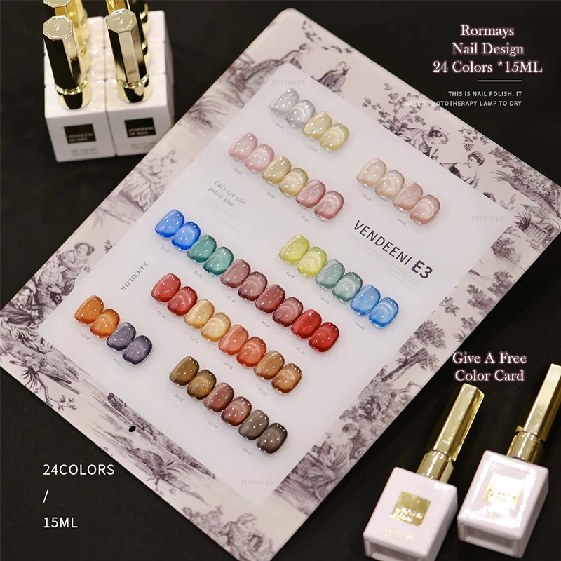 24 Colors 15ml Starry Cat Eye Soak Off UV LED Gel Nail Polish Set With Free Color Chart, Magnetic Gel For Nail Art Salon & Home
24 Colors 15ml Starry Cat Eye Soak Off UV LED Gel Nail Polish Set With Free Color Chart, Magnetic Gel For Nail Art Salon & Home