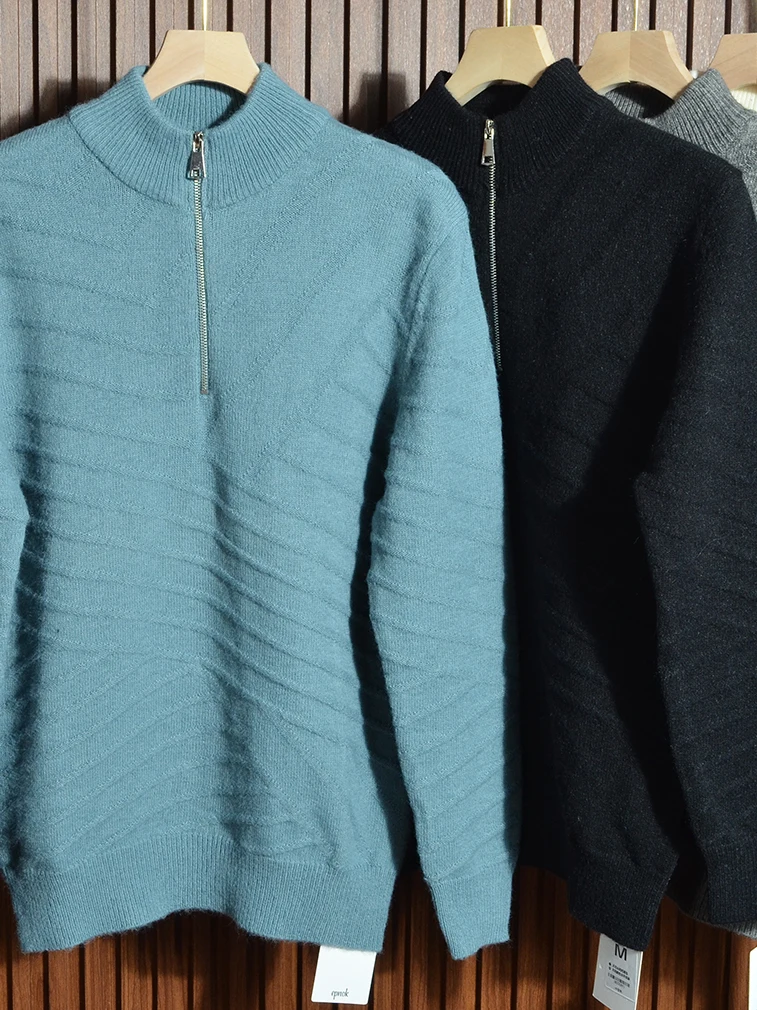 Мягкий хлопковый свитер с воротником-стойкой на молнии, мужской зимний теплый пуловер с длинными рукавами, худи с цветочной вышивкой
Мягкий хлопковый свитер с воротником-стойкой на молнии, мужской зимний теплый пуловер с длинными рукавами, худи с цветочной вышивкой