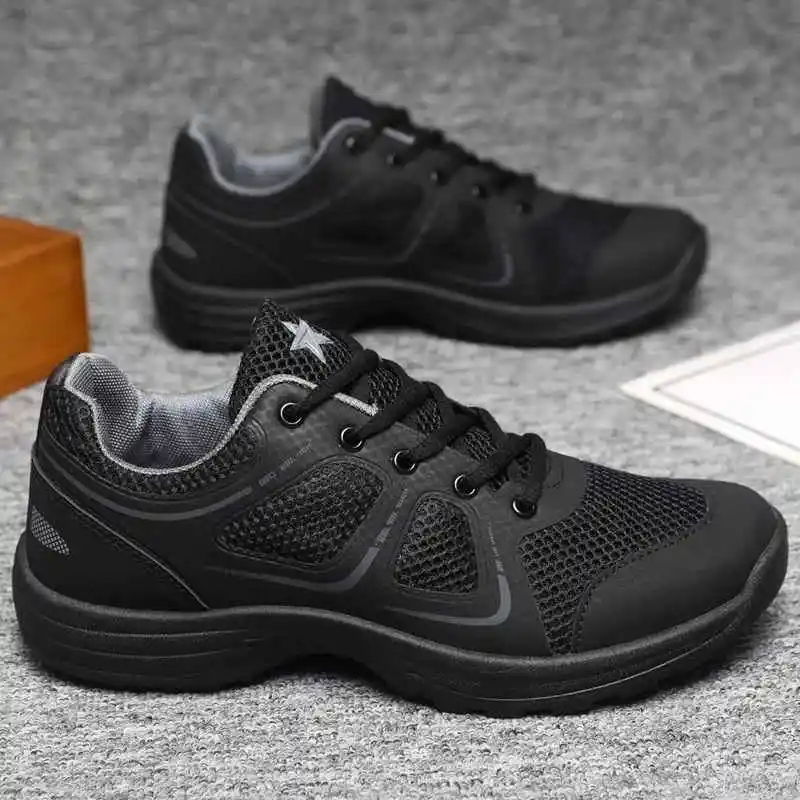 Men's Work Shoes Training Running Shoes Ultra-light Black Long-standing Not Tired Summer Workout Shoes Breathable Mesh Shoes
Men's Work Shoes Training Running Shoes Ultra-light Black Long-standing Not Tired Summer Workout Shoes Breathable Mesh Shoes