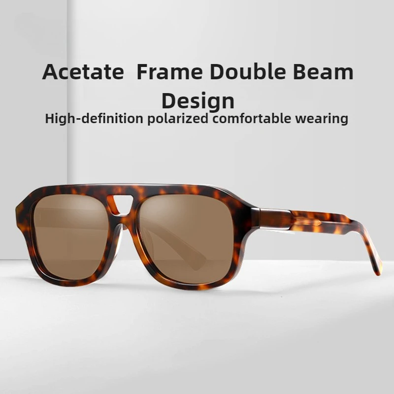 Fashion Double Beam Men's Driving Sunglasses Handmade Acetate Polarized Sunglasses Outdoor Sun Protection Sun Glasses
Fashion Double Beam Men's Driving Sunglasses Handmade Acetate Polarized Sunglasses Outdoor Sun Protection Sun Glasses