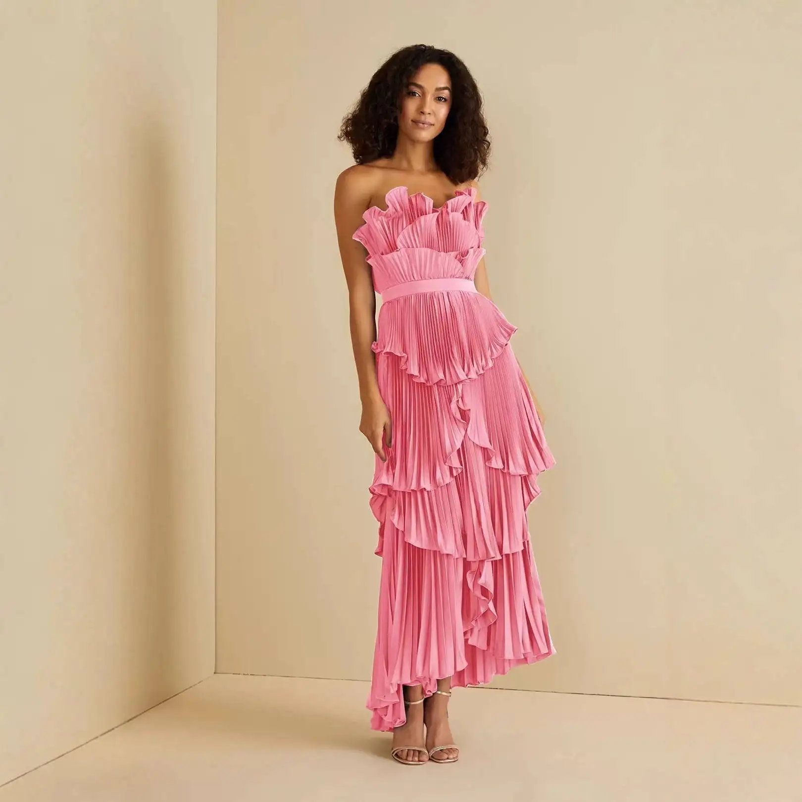 Elegant Evening Gown Women's Sleeveless Wrap Waist Chiffon Dress with Pleats And Lace Hem A-Line Skirt by Unbranded
Elegant Evening Gown Women's Sleeveless Wrap Waist Chiffon Dress with Pleats And Lace Hem A-Line Skirt by Unbranded