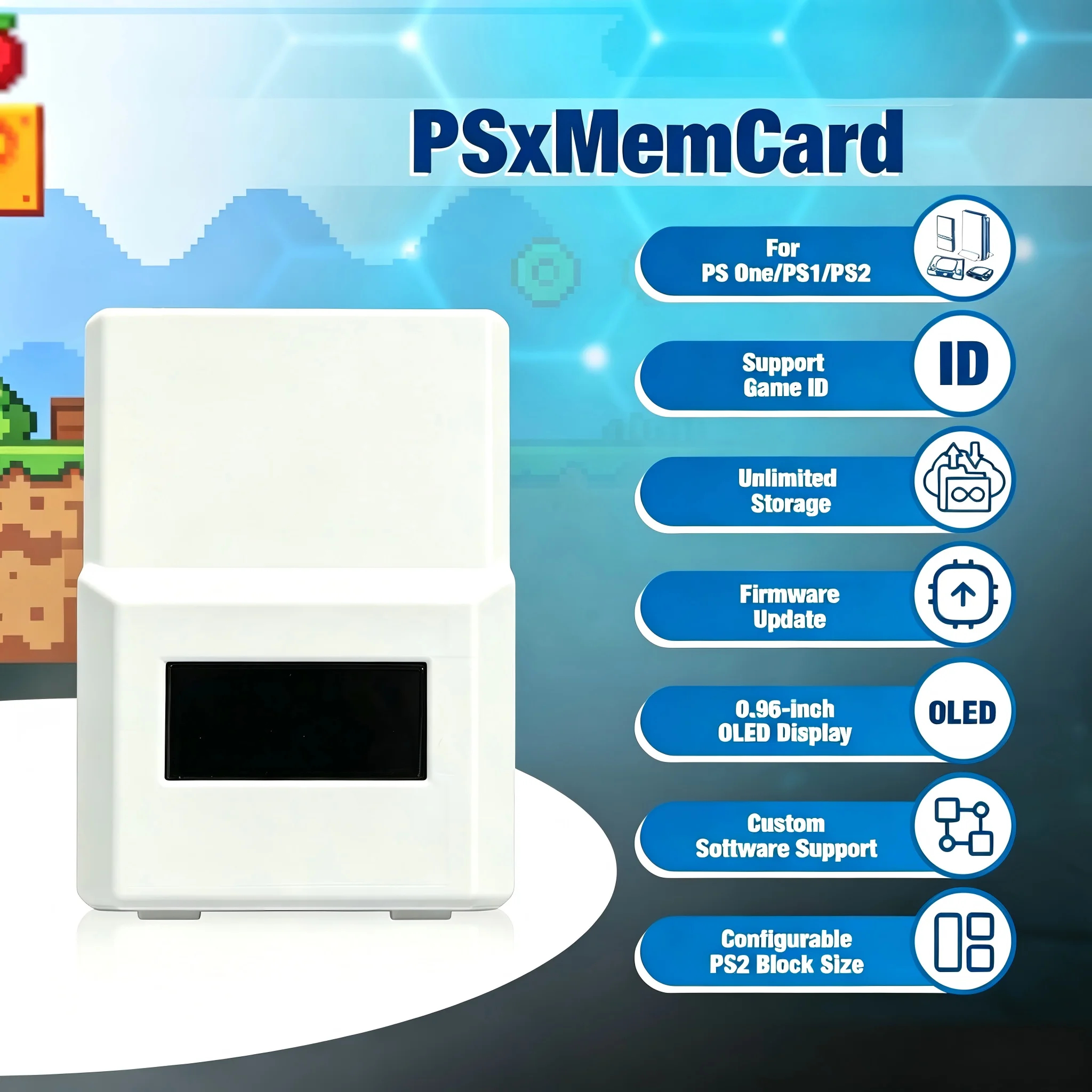 Sd2psXtd Infinite Memory Card PSXMEMCARD is suitable for PS2 storage of game data and game console accessories
Sd2psXtd Infinite Memory Card PSXMEMCARD is suitable for PS2 storage of game data and game console accessories