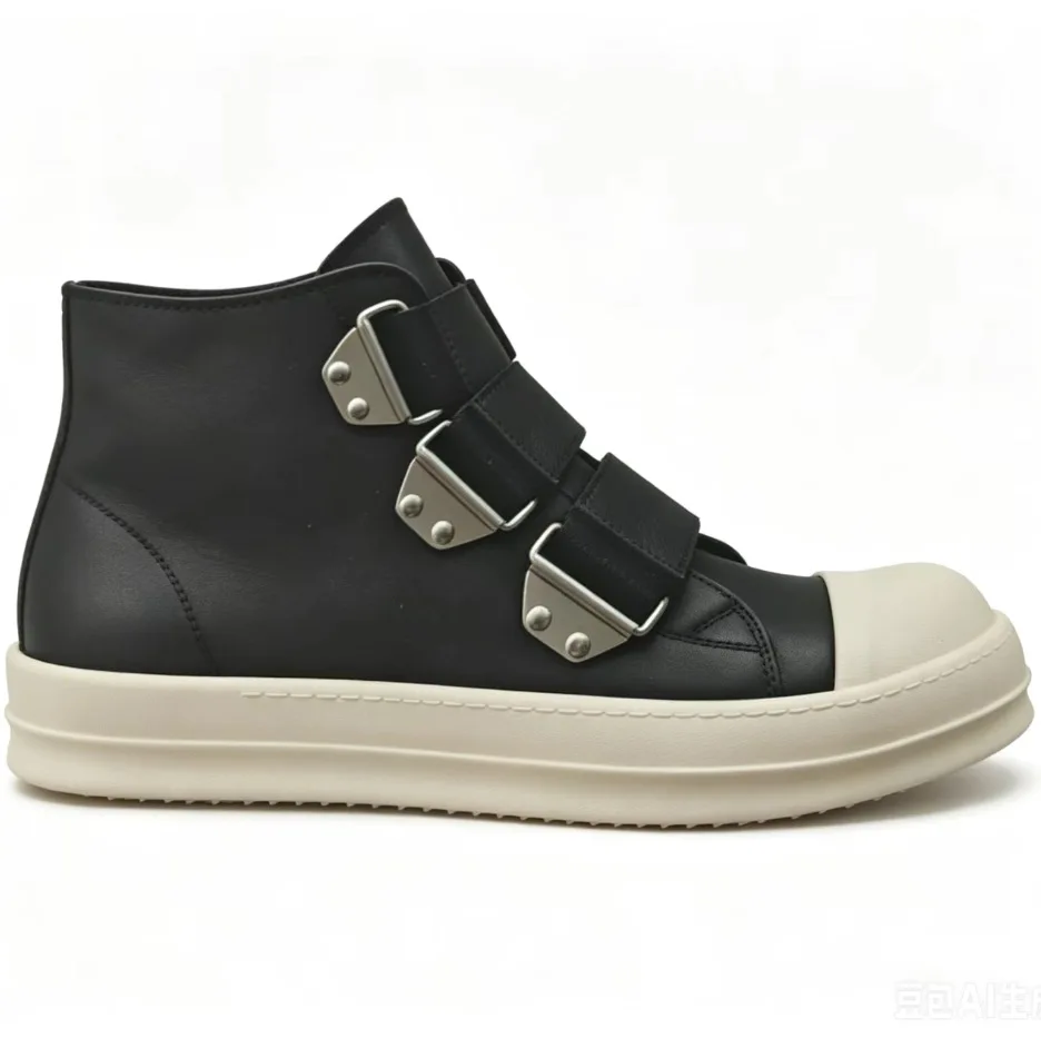 New Platform Sneakers For Men Women Black Leather Hook & Loop Strap Casual Shoes Thick Sole Fashion Sneakers For Couples
New Platform Sneakers For Men Women Black Leather Hook & Loop Strap Casual Shoes Thick Sole Fashion Sneakers For Couples
