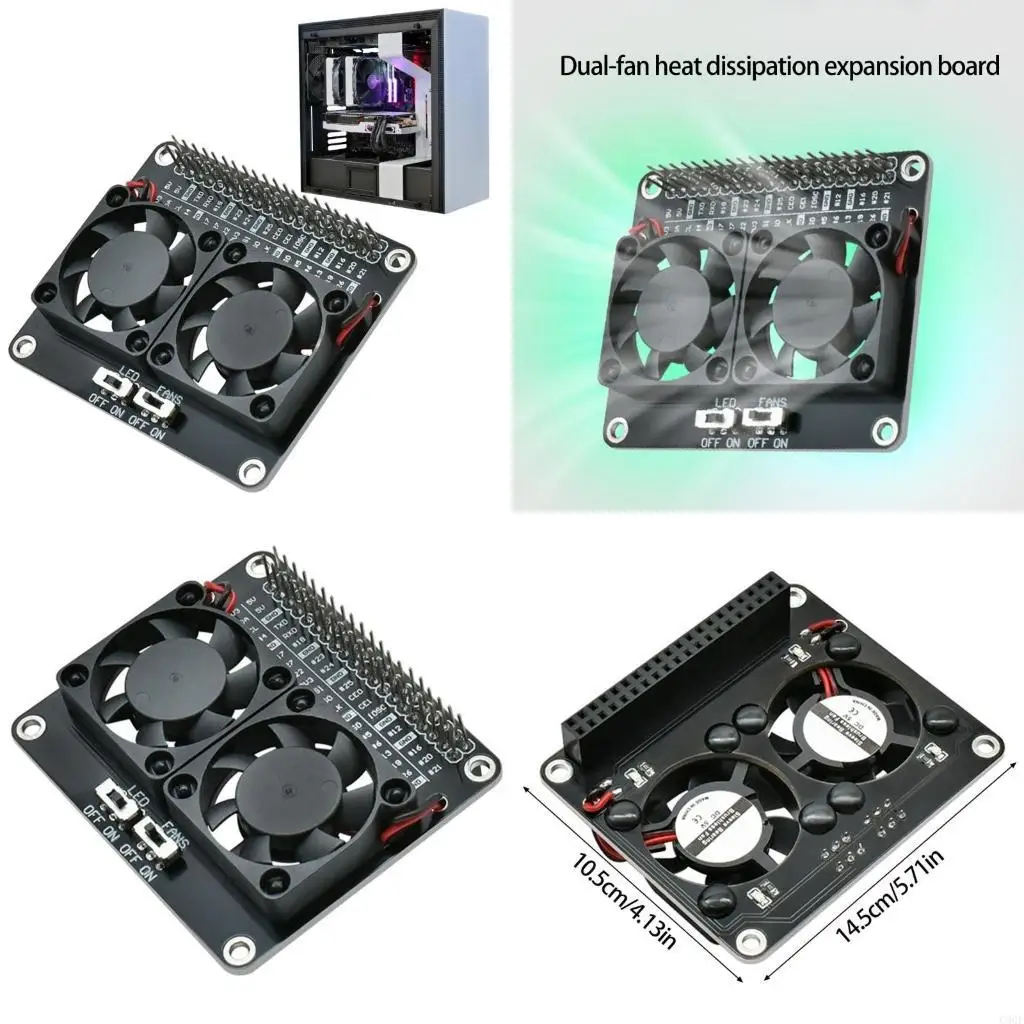 C90F Double Cooling Fan Expansion Board With LED Ambients Light Efficient Heat Dissipation Solution for Raspberry 5
C90F Double Cooling Fan Expansion Board With LED Ambients Light Efficient Heat Dissipation Solution for Raspberry 5