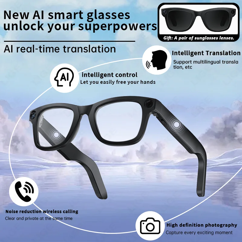 LIGE Smart AI очки 800 Вт HD съемка ответа запись вызовов видеокамера музыкальные очки AI линзы для перевода Wi-Fi передача
LIGE Smart AI очки 800 Вт HD съемка ответа запись вызовов видеокамера музыкальные очки AI линзы для перевода Wi-Fi передача