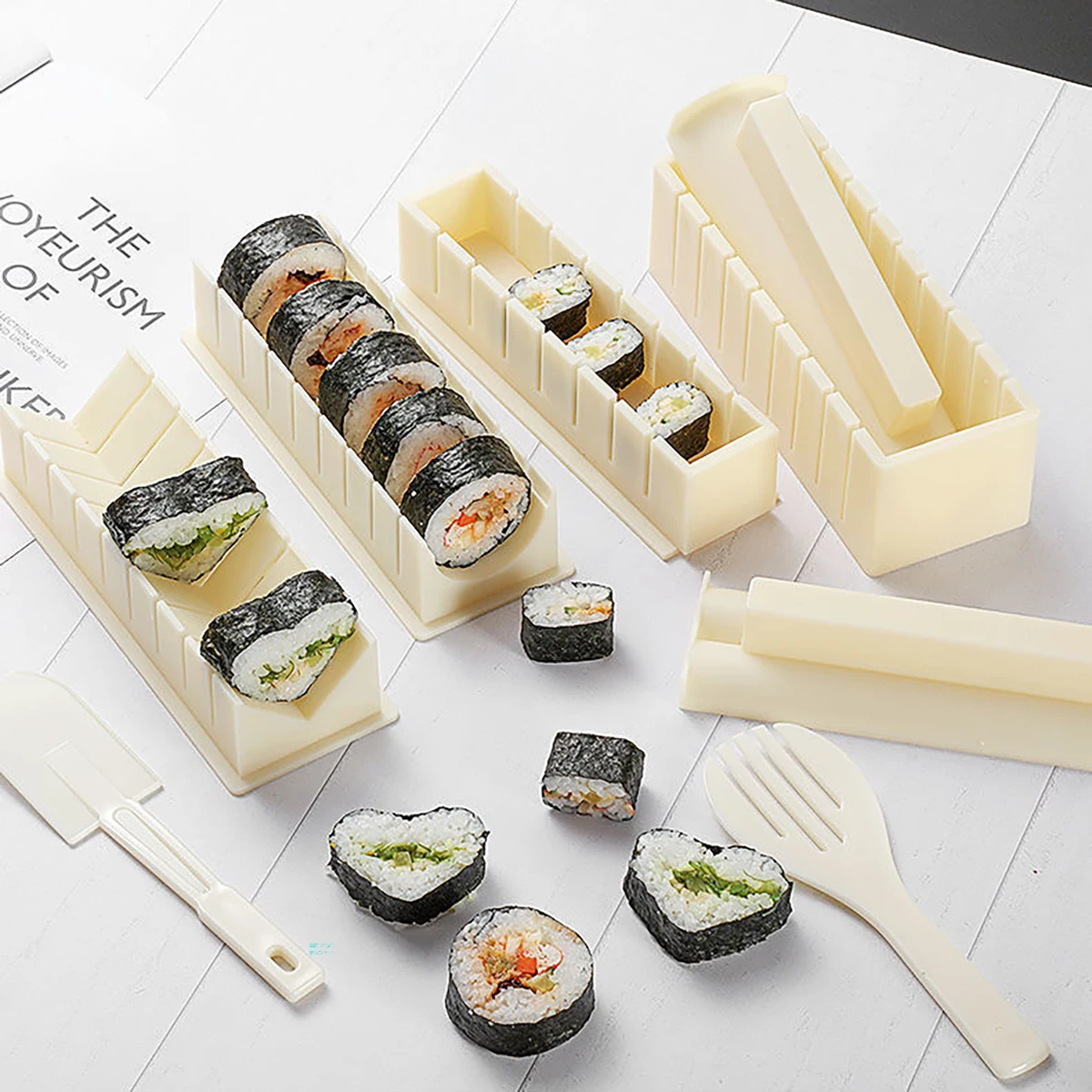 10Pcs Sushi Maker Quick Sushi Model Japanese Roller Rice Mold Vegetable Meat Rolling DIY Sushi Making Machine Kitchen Sushi Tool
10Pcs Sushi Maker Quick Sushi Model Japanese Roller Rice Mold Vegetable Meat Rolling DIY Sushi Making Machine Kitchen Sushi Tool