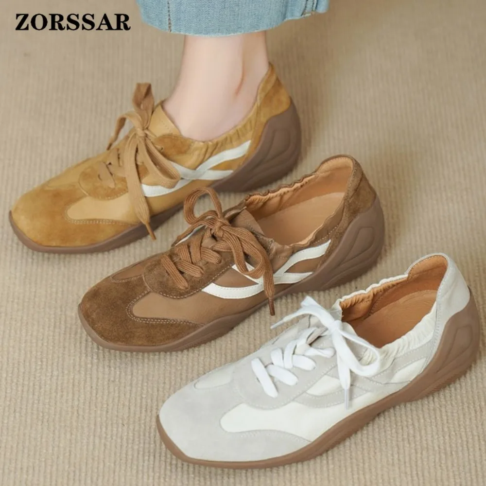 Women's Suede Leather Retro Sneakers Lace Up Color Block Stripe Non-Slip Soft Sole Comfortable Breathable Daily Walking Shoes
Women's Suede Leather Retro Sneakers Lace Up Color Block Stripe Non-Slip Soft Sole Comfortable Breathable Daily Walking Shoes