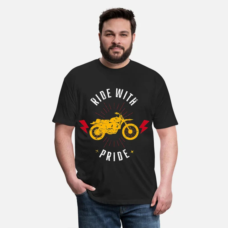 Ride with pride Motorcycle Retro Cafe Racer Gift T-Shirt for Racing bikers 100% cotton printed Graphic clothes All size Tee
Ride with pride Motorcycle Retro Cafe Racer Gift T-Shirt for Racing bikers 100% cotton printed Graphic clothes All size Tee