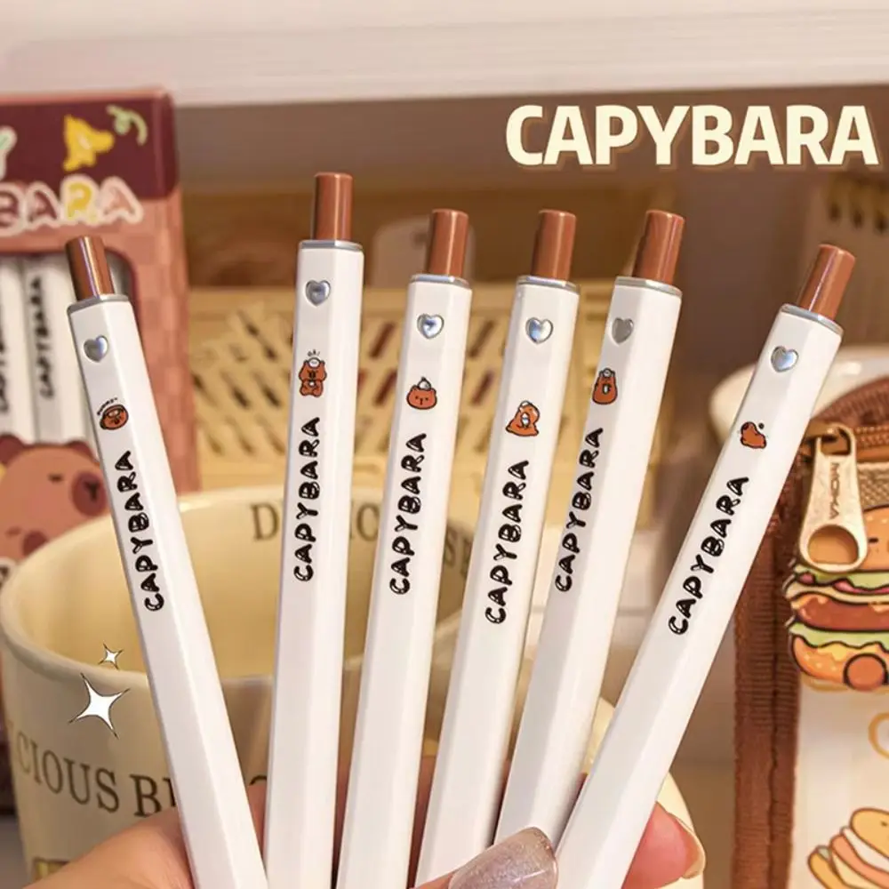 6PCS Aesthetic Capybara Panda Gel Pen Good Looking Writing 0.5mm Square Gel Pen Signature Black Ink Pressing Neutral Pen Student
6PCS Aesthetic Capybara Panda Gel Pen Good Looking Writing 0.5mm Square Gel Pen Signature Black Ink Pressing Neutral Pen Student